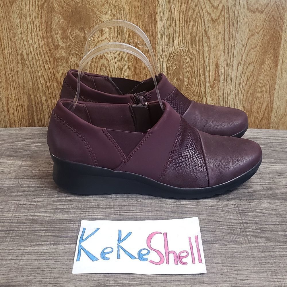 Womens Clarks Cloudsteppers Side Zip Shoes Size 7.5